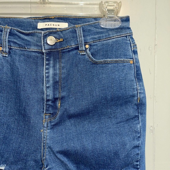 PacSun Womens Super High Rise Jegging Jeans Size 25 Stretch Denim Distressed - Picture 4 of 10